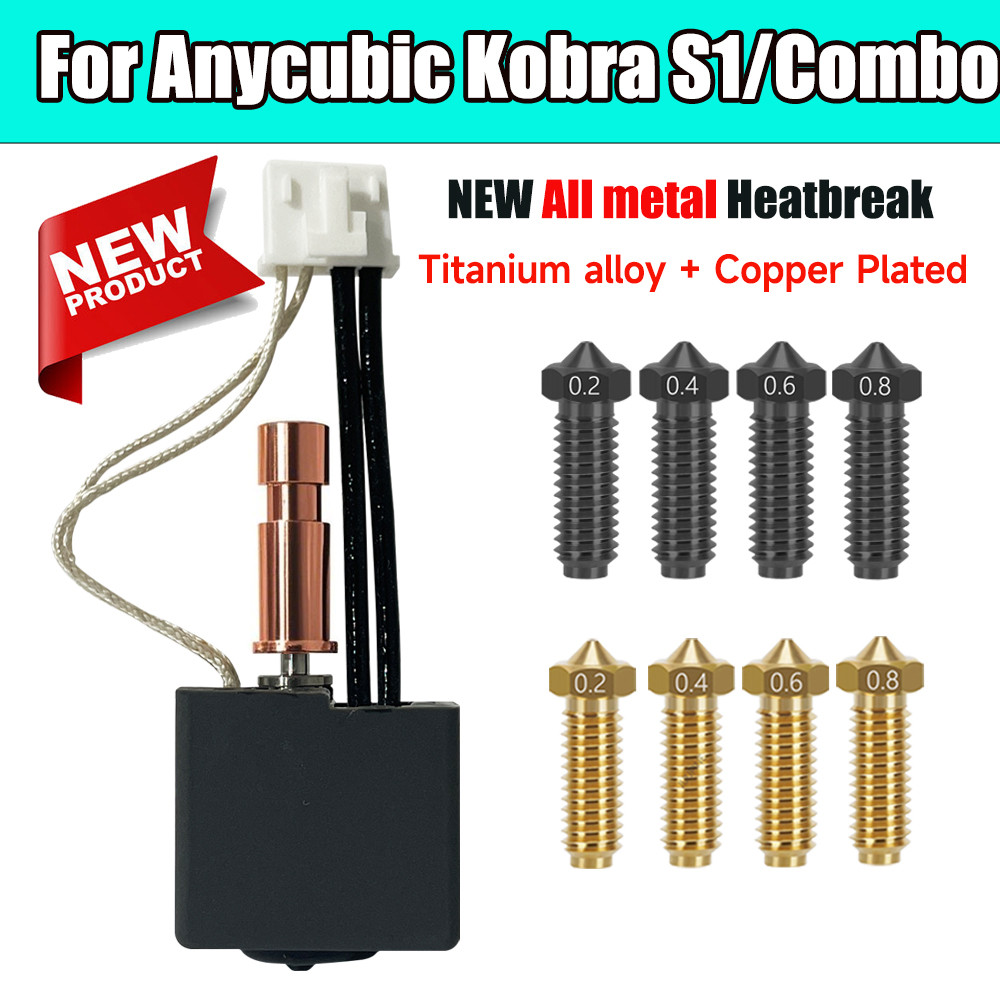 For Anycubic Kobra S1 Hotend Upgrade Kobra S1 Combo Hot End Kit Bi metal heatbreak Kobra S1 Nozzle P