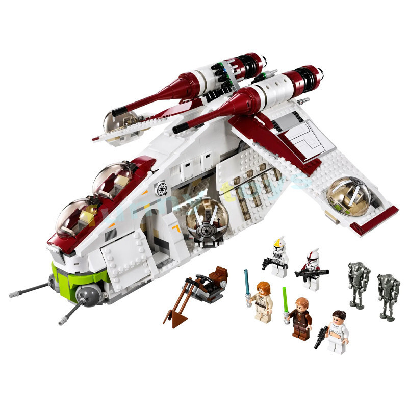 75021 Republic Gunship Building Blocks Obi-Wan Skywalker Space Armored Space Space Space Space Space