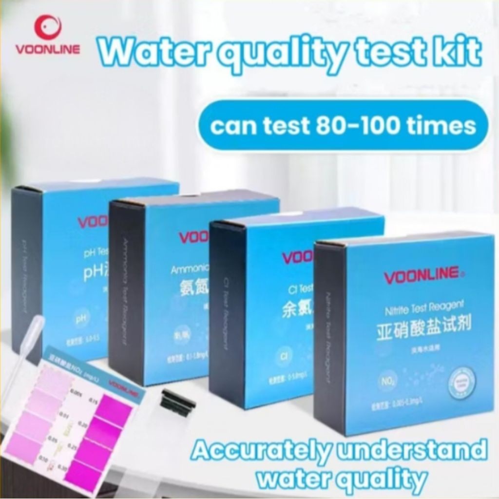 Voonline Aquarium Water Test PH Tester /Ammonia Tester /Nitrite No2 Tester/Nitrate NO3/Chlorine CL