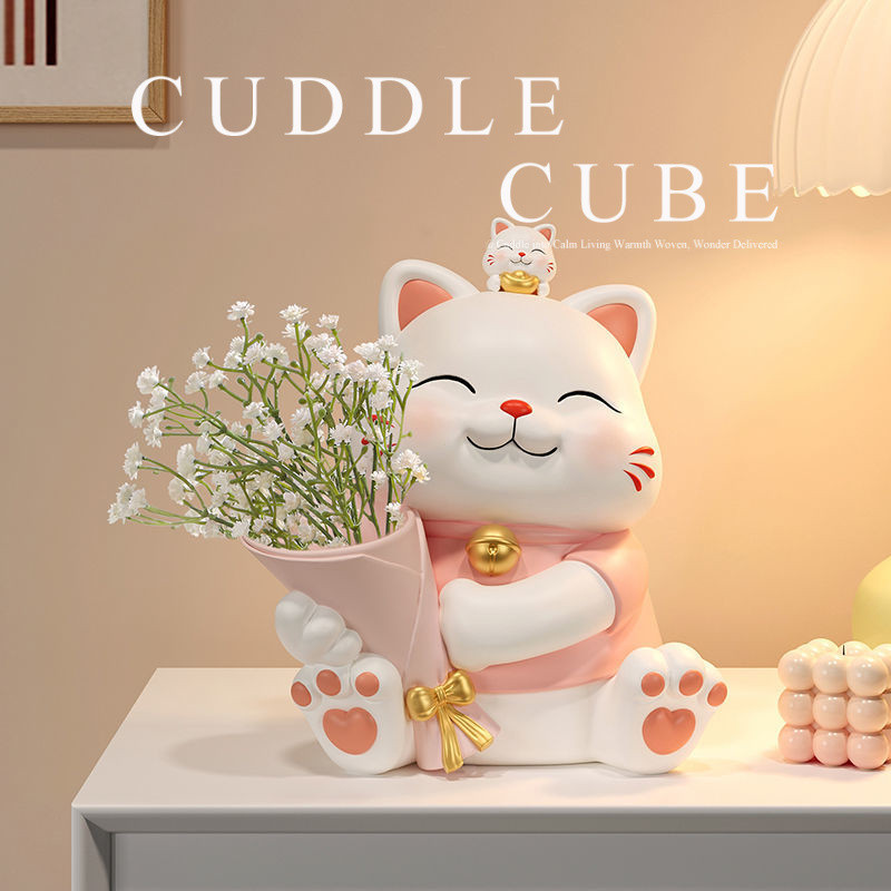 สร้างสรรค์เครื่องประดับแมวนําโชคตกแต่งทางเข้าเหมาะสําหรับบ้าน-บ้านใหม่ของขวัญที่อบอุ่น, ตกแต่งรูปปั้นแมว-235