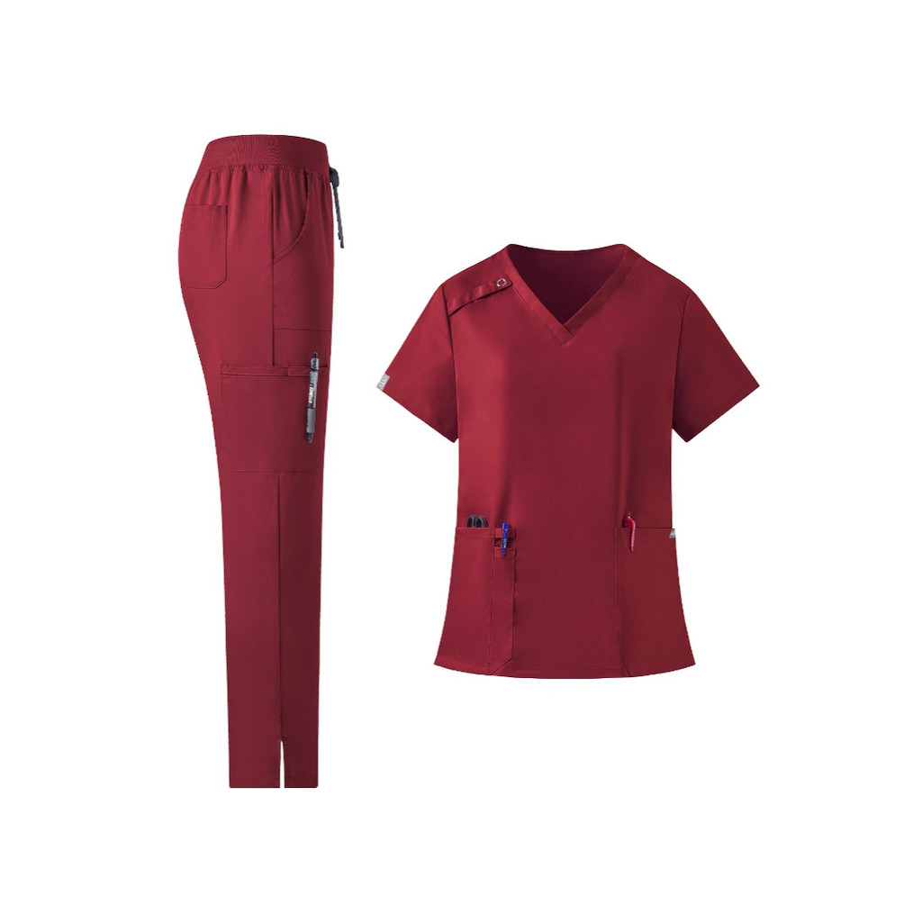 V คอแขนสั้นชุดขัดพยาบาลชุดโรงพยาบาลสัตว์เลี้ยงชุดส่งออกทันตกรรม Workwear เสื้อผ้าแห้งเร็ว BL0P