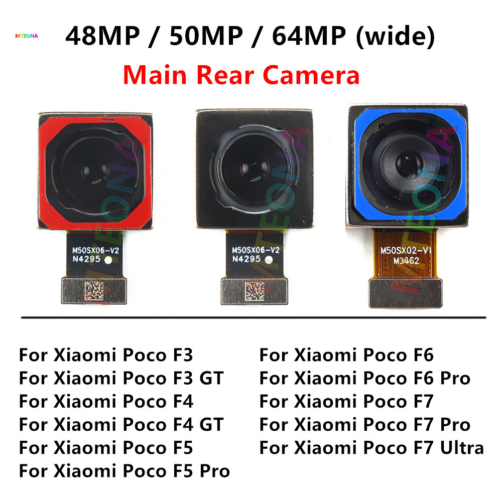 48MP 50MP 64MP หลักกล้องด้านหลังสําหรับ Xiaomi Poco F6 F7 F5 Pro Ultra F4 F3 GT ด้านหลังกว้างโมดูลกล