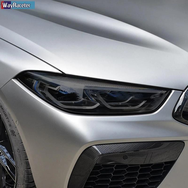 ไฟหน้ารถป้องกันฟิล์มไวนิลป้องกันโปร่งใสสีดํา TPU สติกเกอร์สําหรับ BMW M8 การแข่งขัน F93 F91 F92 GTE 