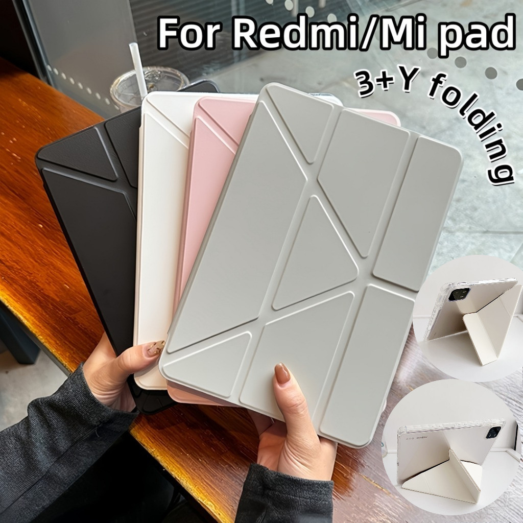 Y-shaped Acrylic เคสใส 3พับ สำหรับ Mi Pad 6/7 Pro Redmi Pad SE 2023 11” พร้อมช่องใส่ปากกาด้านขวา
