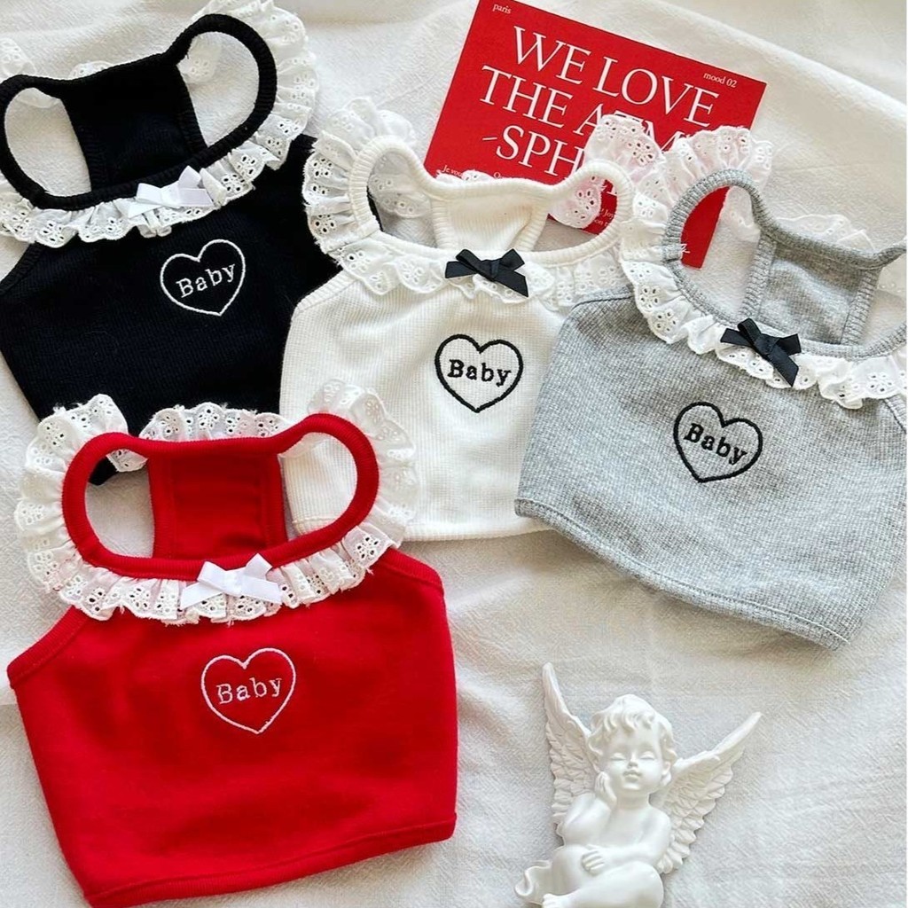 เสื้อหมาแมว สุดน่ารัก สำหรับสัตว์เลี้ยง ขนาดกลางและเล็ก สไตล์เจ้าหญิง สีเทา แดง ดำ ราคา ถูกที่สุด ดีลบีเคเค แกลเลอรีภาพที่ 2