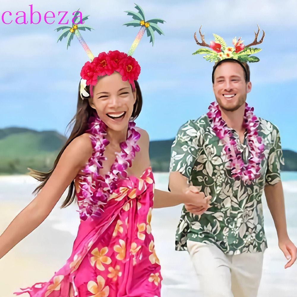 CABEZA ที่คาดผมสไตล์ฮาวาย สับปะรดและฟลามิงโก้, Headwear น่ารักสำหรับงานปาร์ตี้ และที่คาดผมลายมะพร้าวและต้นไม้สำหรับวันหยุด