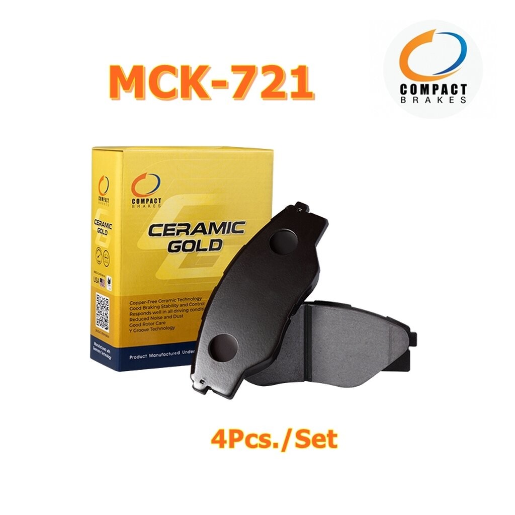 ผ้าเบรคคู่หน้า ISUZU DMAX 2/4WD ปี 2012-18, DMAX GOLD SERIES, PLATINUM 2/4WD ปี 2007-12, MU-X 2/4WD ปี 2014-ON MCJ-721