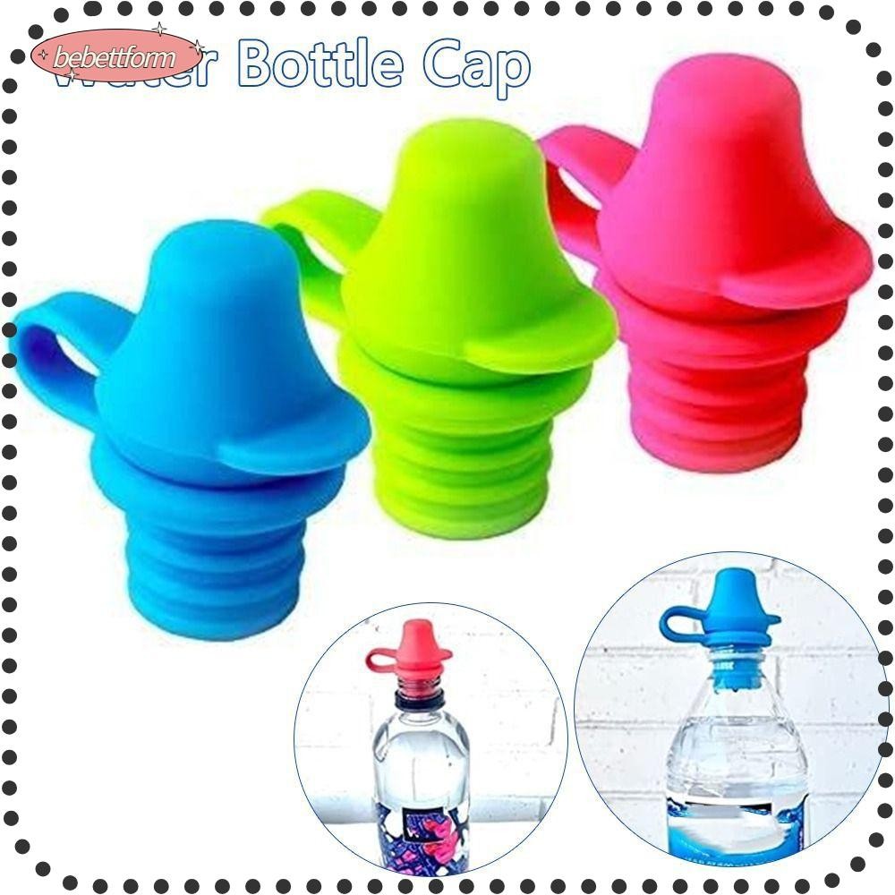 BEBETT ฝาปิดขวด, ฝาปิดขวดน้ําฟรีรั่วสีสันสดใส, หมวกด้านบนขวดเก็บสด Anti-Spill ซิลิโคนอะแดปเตอร์พวยด้านบนเด็กผู้ใหญ่