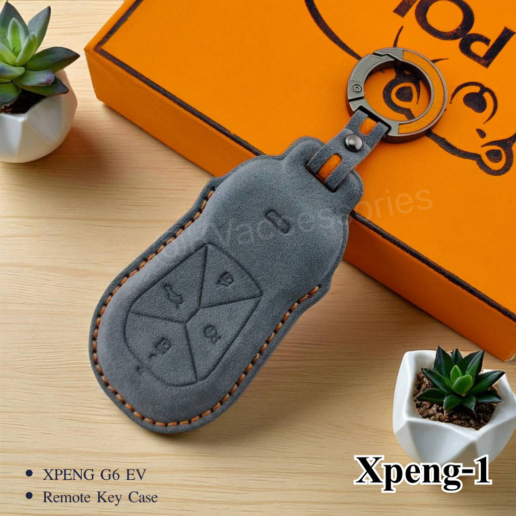 ปลอกหุ้มพวงกุญแจรถ สำหรับ XPeng G6 XPeng 009  ซองหนังกุญแจ(Alcantara)