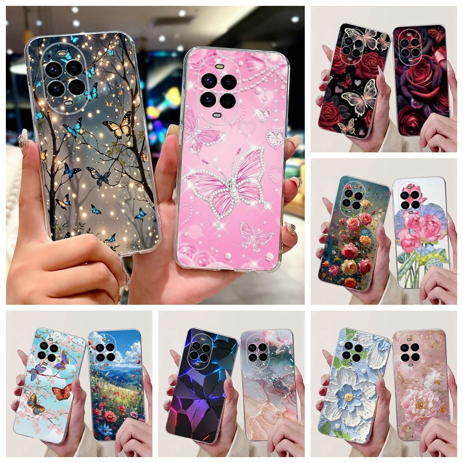 แฟชั่นปลอกผีเสื้อสําหรับ Huawei Nova 13 / Nova 13 Pro กรณีซิลิโคนนุ่มฝาครอบ TPU ใสสําหรับ Huawei Nov