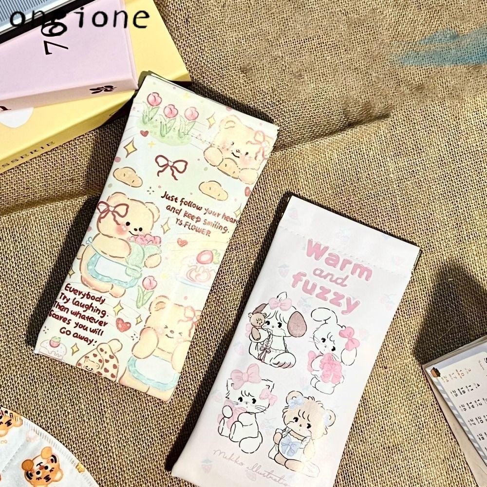 ONGIONE Butter Bear Sun Glasses, Oil Painting Waterproof Lipstick Pouch, Cute Auto Closed PU Leather