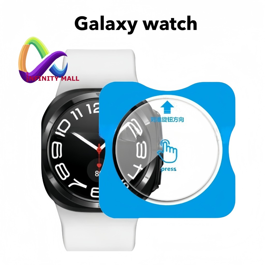 ฟิล์มกระจก พร้อมบล็อคติดตั้ง สําหรับ Samsung Galaxy watch 8 40 / 44 / ultra / classic 47 mm. tempered glass