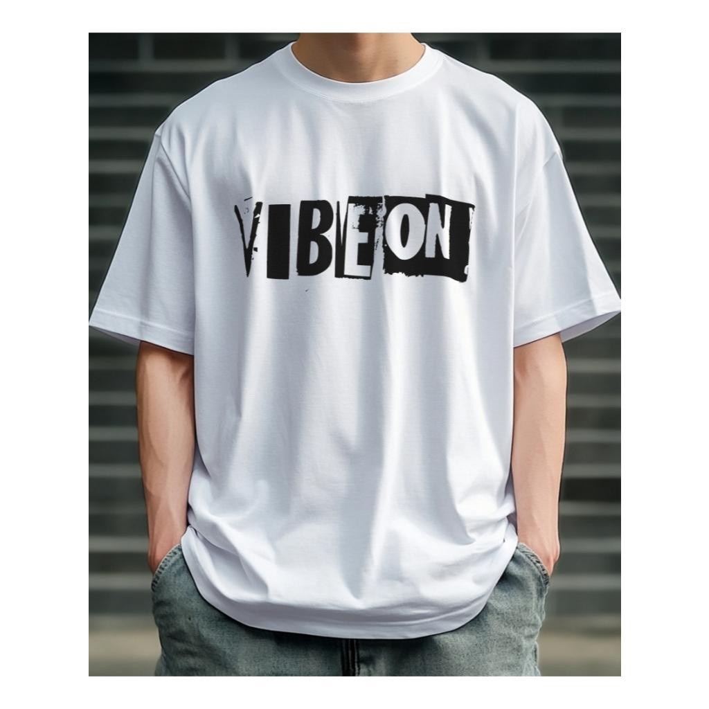 เสื้อยืด VIBEON คอตตอน 100% พรีเมียมหนานุ่มใส่สบาย ผ้าไม่ยืด คอไม่ย้วย ใส่ได้ในทุกๆไวบ์  VIBEON002