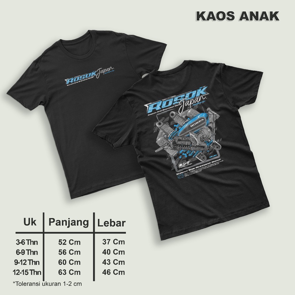 Rosok Japan เสื้อยืดเด็ก Rosok Japan เสื้อเด็ก 3-15 ปี Poly 30s