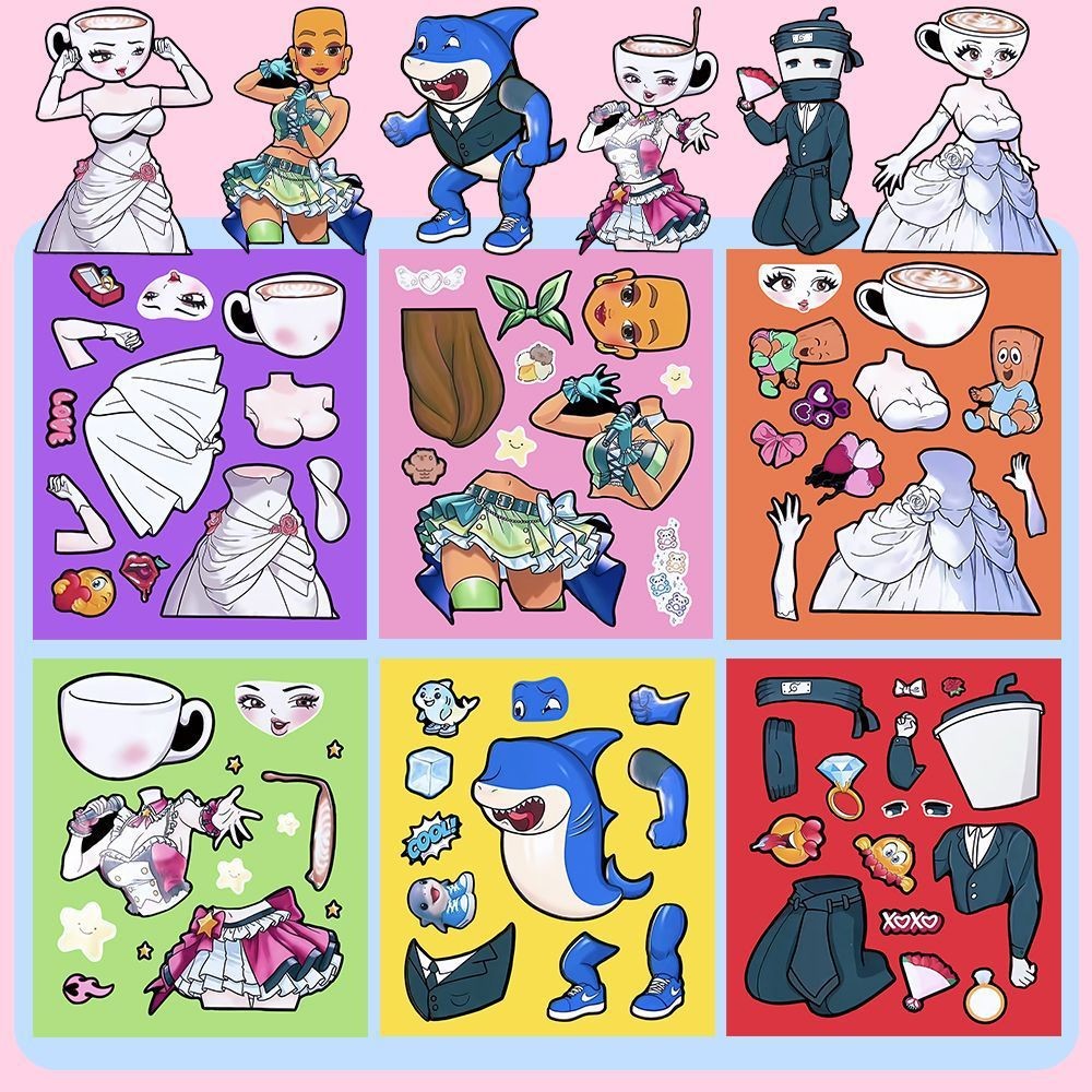 8 ชิ้นอิตาเลี่ยน Brainrot นักร้อง Edition Dress Up สติกเกอร์สนุกเด็ก DIY สติกเกอร์ทําด้วยมือ