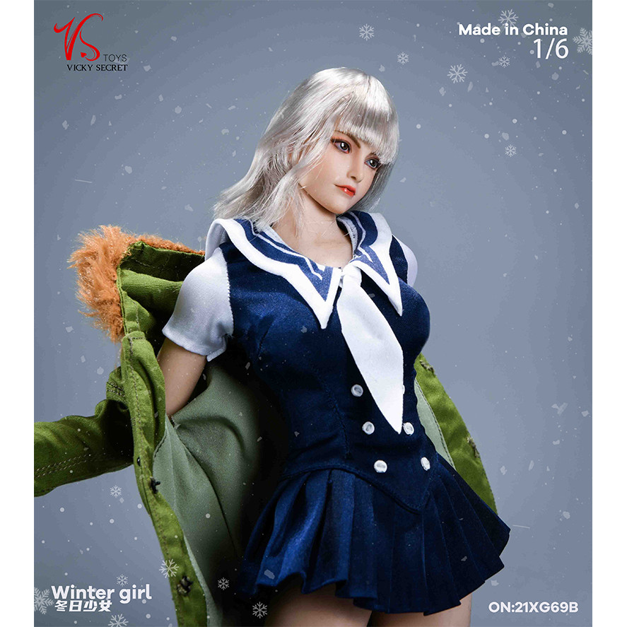[Boutique] VSTOYS 21XG69 1/6 Winter Girl Combine Head Carving+JK Clothing Shoes