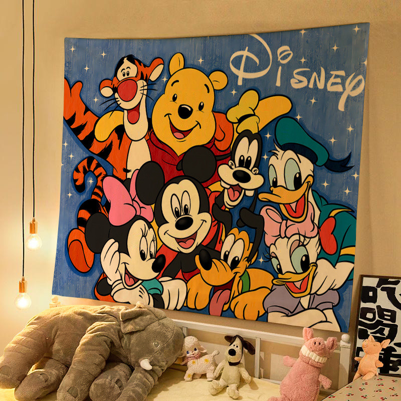 Disney Series Tapestry ผ้าพื้นหลังสดชายหญิงหอพักห้องนอนให้เช่าบ้านพื้นหลังผ้าผนัง