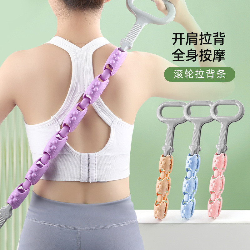 Roller Massage Back Stretch Strap Detachable Roller Ball Shoulder Neck Stretch Back Press No Need fo