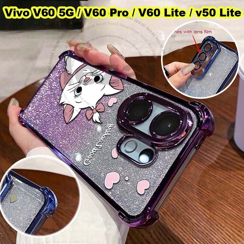 Glitter เคสVivo V60 V 60 Pro V60 Lite 5G Vivo V50 Lite 5Gเคส Case Soft กันกระแทกใสหรูหรากล่องฝาหลัง