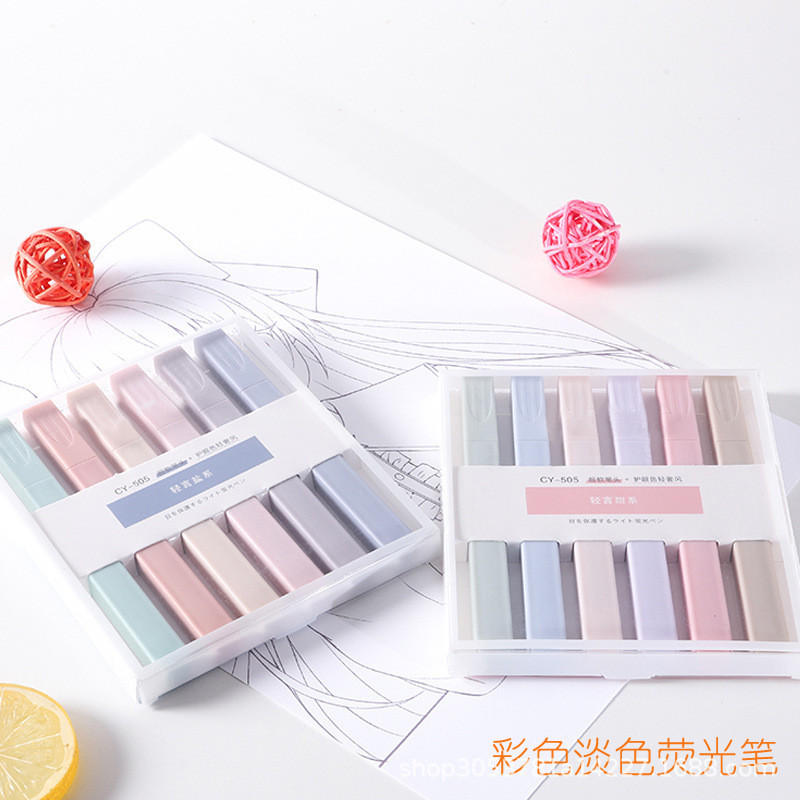 เวอร์ชั่นเกาหลีของ โมรันดี สี 6 ชิ้น/กล่อง เขียนสีสวยเรียบ เครื่องหมายกุญแจ ปากกาเน้นข้อความกราฟฟิตี คัดลายมือ