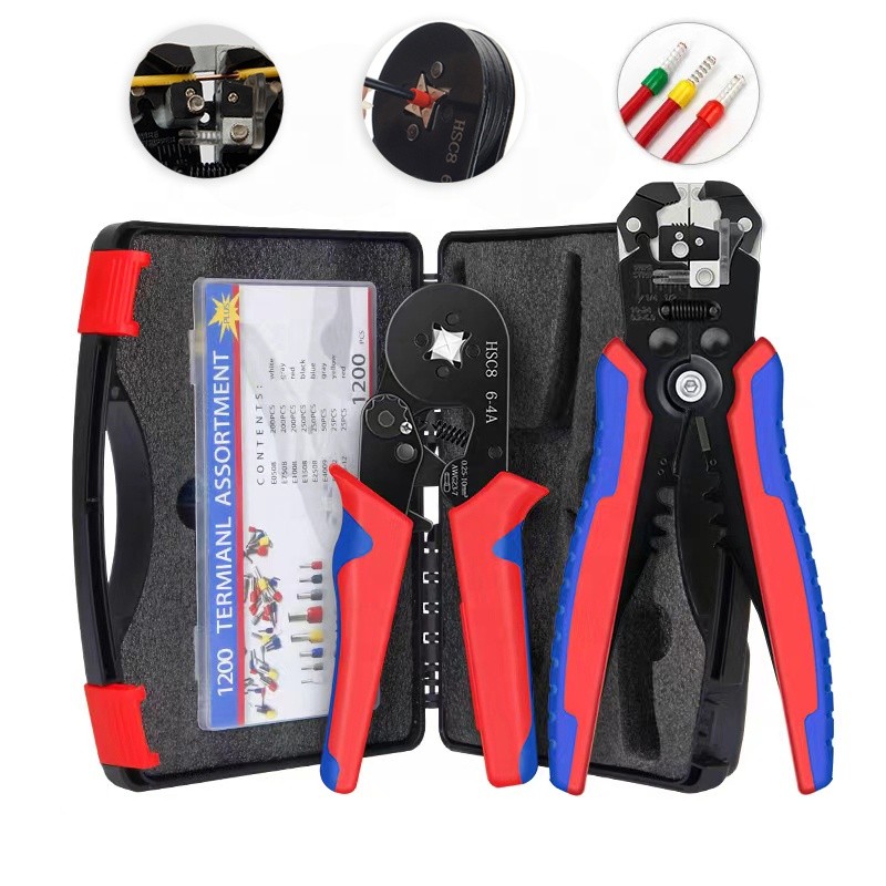 LESU Wire Stripper ชุดเครื่องมือ Crimping คีม HSC8 6-4A HS-D2 Multifunctional Wire Strippers ชุดกรณี Ferrule Tubular Terminal