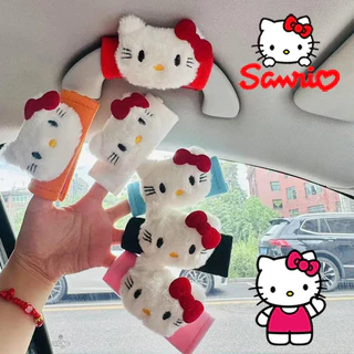 ฝาครอบมือจับหลังคารถ Sanrio Hello Kitty - ตัวป้องกันที่เท้าแขนเบาะนุ่มสากลอุปกรณ์ตกแต่งภายในรถการ์ตูน Kawaii สําหรับเด็กผู้หญิงไอเดียของขวัญน่ารัก