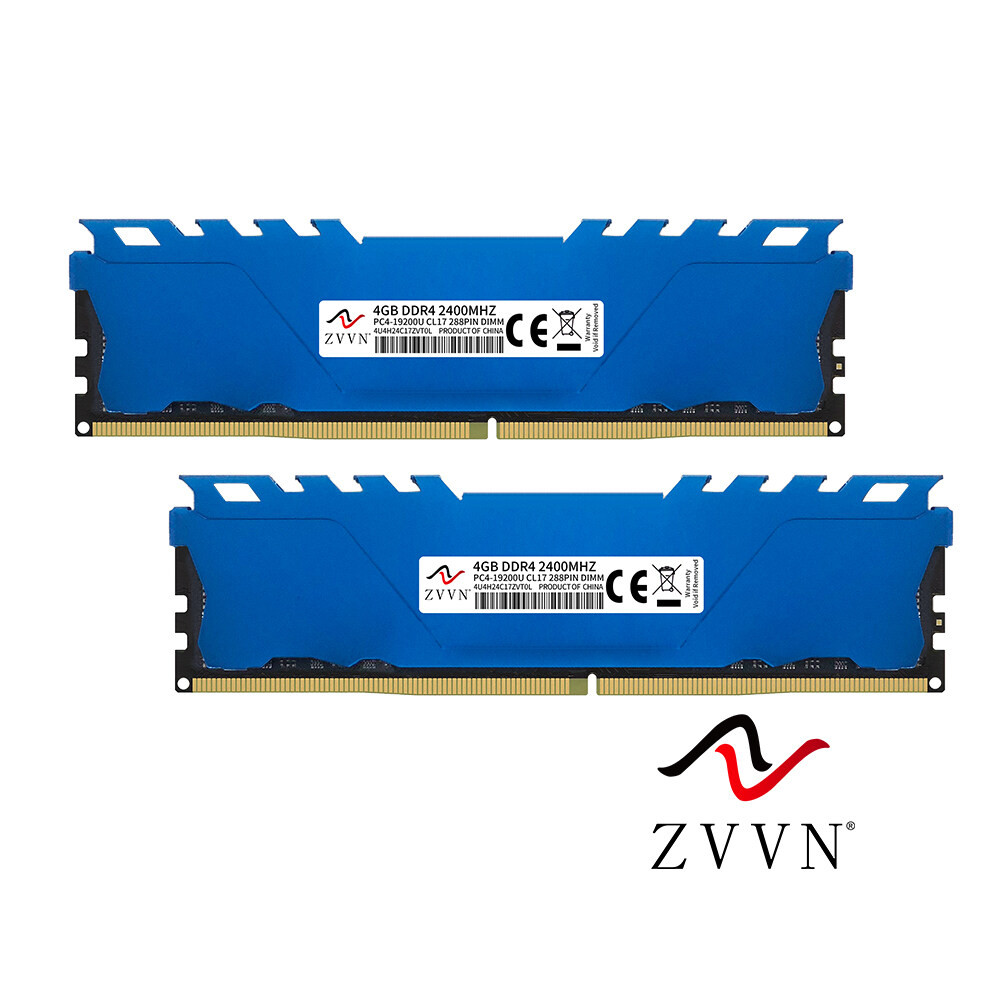 8GB (2 x 4GB) DDR4 2400 (PC4 19200) หน่วยความจําตั้งโต๊ะสีน้ําเงิน รุ่น 4U4H24C17ZVT0L02