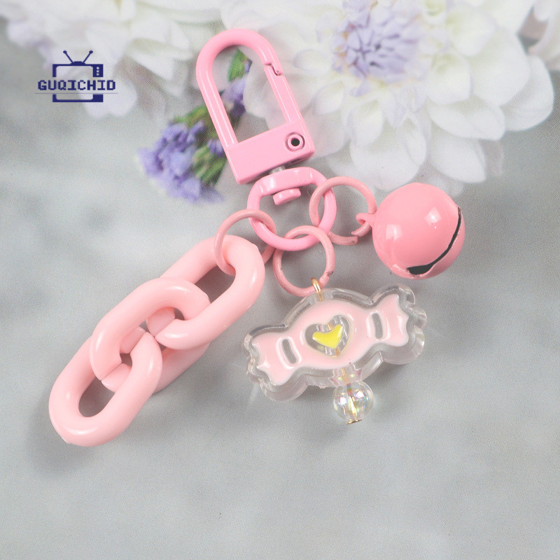 พวงกุญแจ โซ่พวงกุญแจ กระเป๋าใส่หูฟังรูปสัตว์เล็กแบบมีกระดิ่งพร้อมจี้ห้อยโทรศัพท์สุดสร้างสรรค์สำหรับนักเรียน
