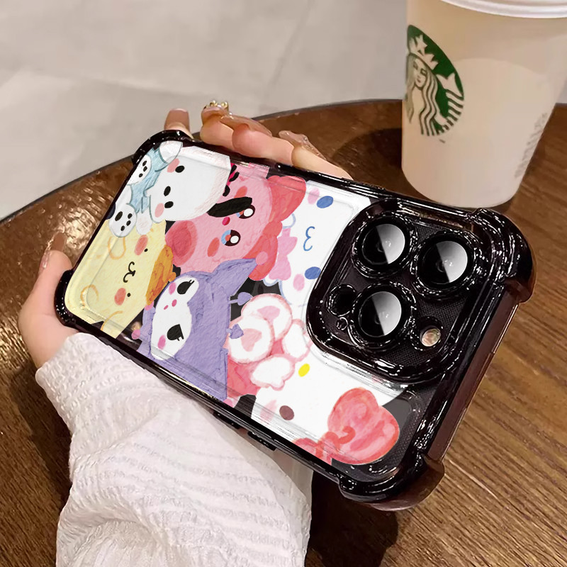 3 in1 Sanrio สําหรับ Oppo Reno 10 10pro 9 9pro1111f 11pro 12 12pro12f เคสโทรศัพท์ Soft Anti fall กรณ