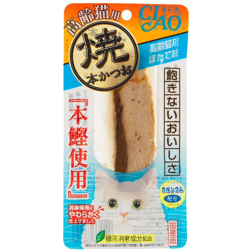 CIAO Senior Cat Bonito Flavored Scallop Taste 1 Piece 6-Pack
