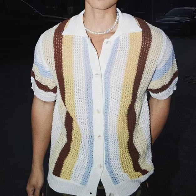 เสื้อยูนิสส์ M-3XL สไตล์เกาหลีย้อนยุค ลายหลวมสำหรับหน้าหนาว สีฟ้าและส้ม