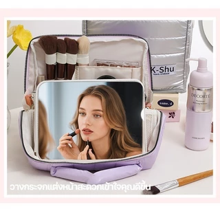 2-IN-1 กระเป๋าเครื่องสําอาง คลาวด์ กระเป๋าเครื่องเขียน ขนาดใหญ่ จุของได้เยอะ เครื่องสำอางค์ แบบพกพา