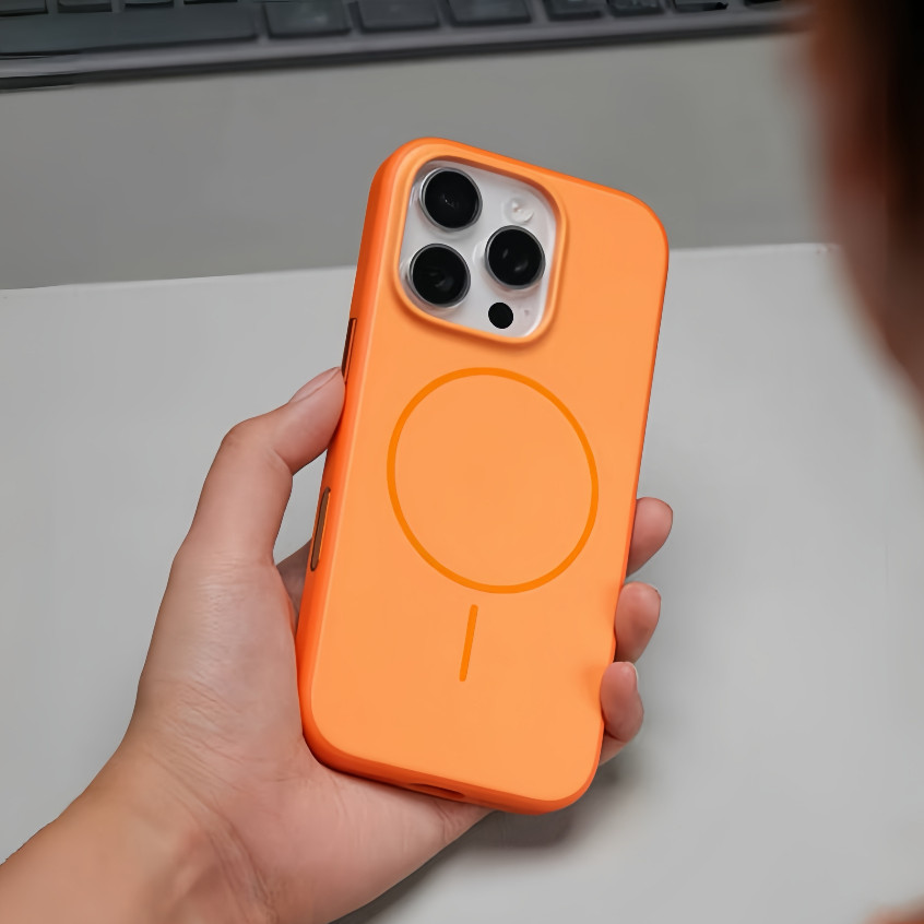 【TPU+Pc/Matte hard case/Orange】เคส compatible for iPhone 16 17 pro max case - รูปที่ 4