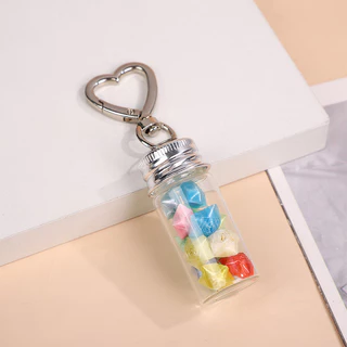 แก้วเปล่า Wish Drift ขวดพวงกุญแจสําหรับ DIY ห้องครัวขวดปรุงรสหัตถกรรมคู่จี้ตกแต่งของขวัญ
