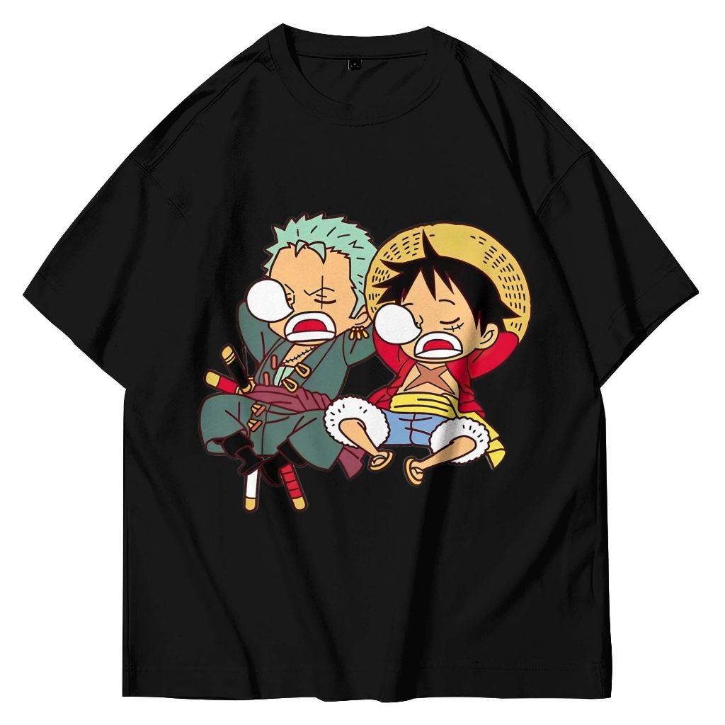 One Piece Zoro X Luffy Anime Tshirt ผู้ชายและผู้หญิง