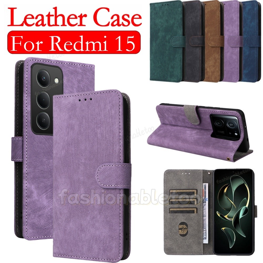 สําหรับRedmi15 5Gพลิกหนังเคสโทรศัพท์สําหรับRedmi 15 C 15C Redmi15 C Redmi15C 2025 วงเล็บแม่เหล็กปลอก