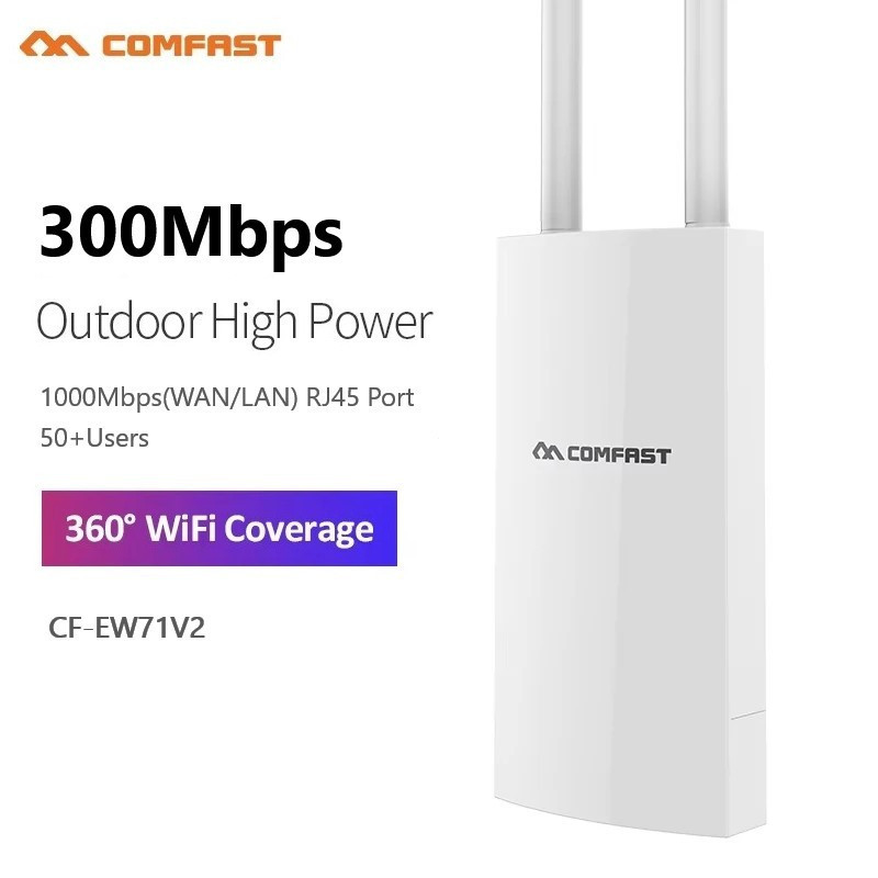 COMFAST CF-EW71 V2 Outdoor High-Power Access Point - 300Mbps 2.4GHz พร้อมเครื่องขยายเสียง 500mW