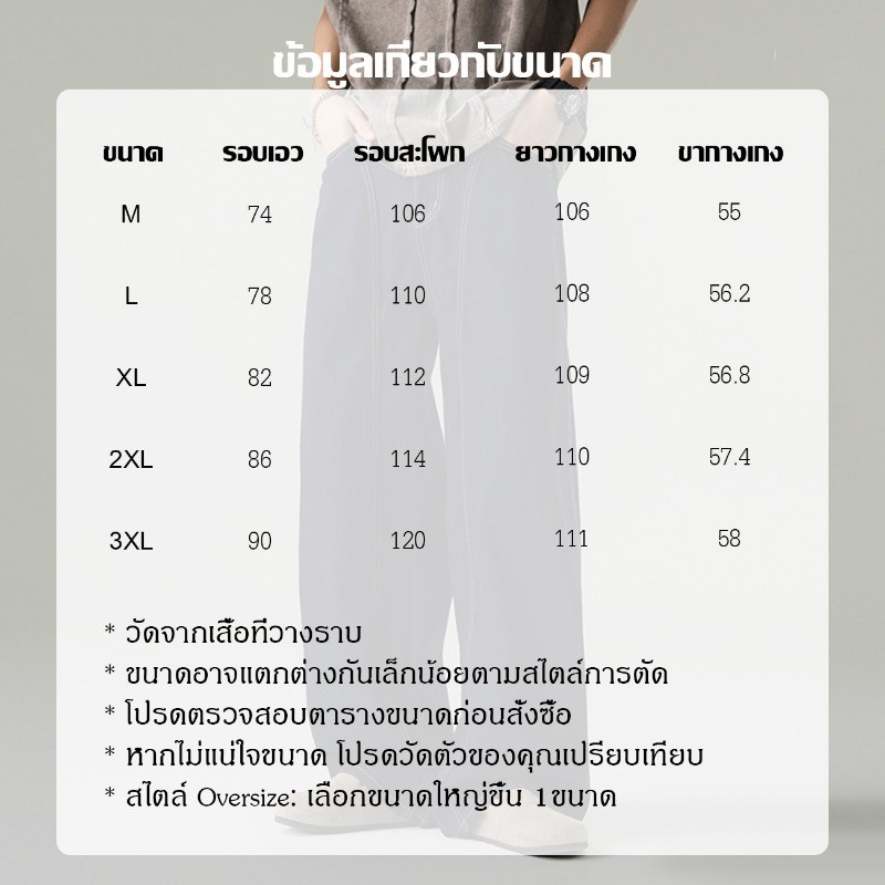 [COOL BROTHER]กางเกงยีนส์ผู้ชายสีน้ำเงินเข้ม ทรงหลวม สไตล์อเมริกันวินเทจ สะดวกสบายและอเนกประสงค์ เหมาะกับทุกรูปขา - รูปที่ 7