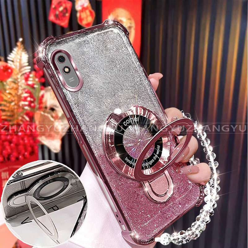 สําหรับ Redmi 9 9A 9T 9C 10A 10C 12C เคสโทรศัพท์ U-รูปไร้สายชาร์จวงเล็บสี่มุม anti drop สร้อยข้อมือเปลือกนิ่มโปร่งใส 014 ราคา ถูกที่สุด ดีลบีเคเค รูปภาพหลัก