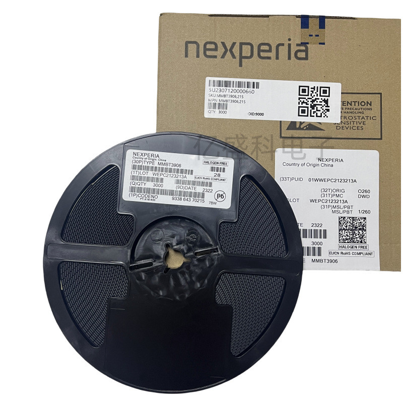 2N3906 MMBT3906 MMBT3906, 215 ผ้าไหมหน้าจอการพิมพ์ 7BW SOT-23-3 PNP สวิทช์ทรานซิสเตอร์