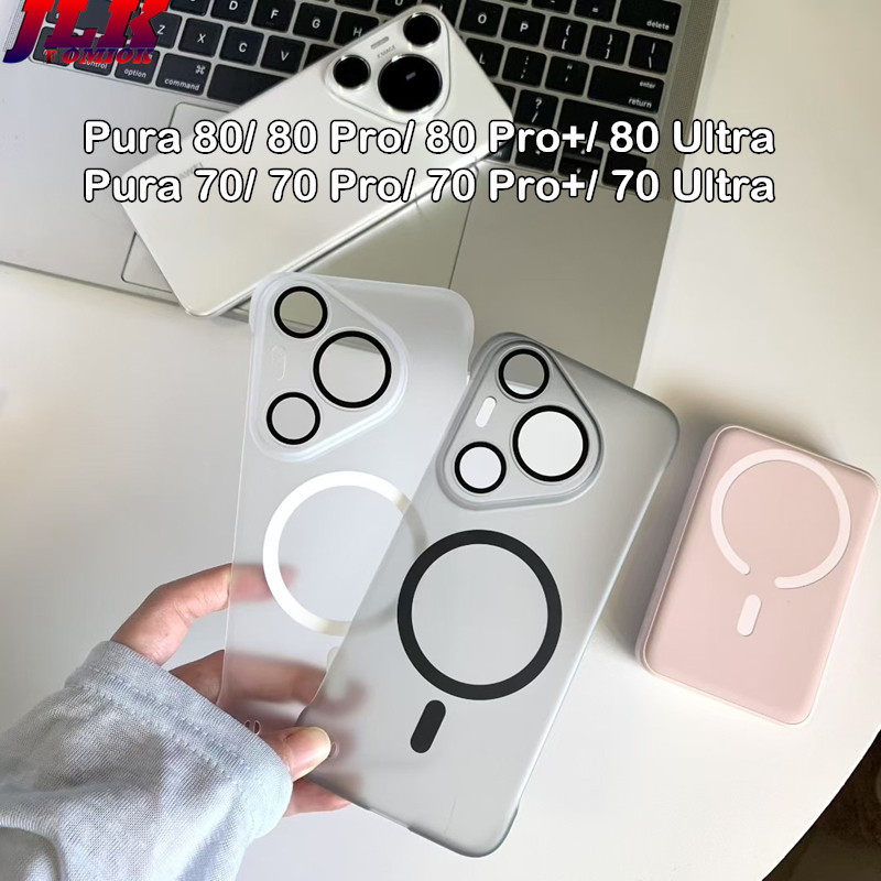 [JLK] Ultra Slim Matte Frameless Magnetic Phone Case For Huawei Pura 80 Ultra P70 P80 Pro + Pura70 W