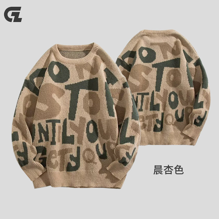 [ฤดูใบไม้ร่วงฤดูหนาว Preheating] เสื้อกันหนาวขี้เกียจผู้ชายหลวม Street สวมใส่ Retro รอบคอสบายๆฤดูใบไ