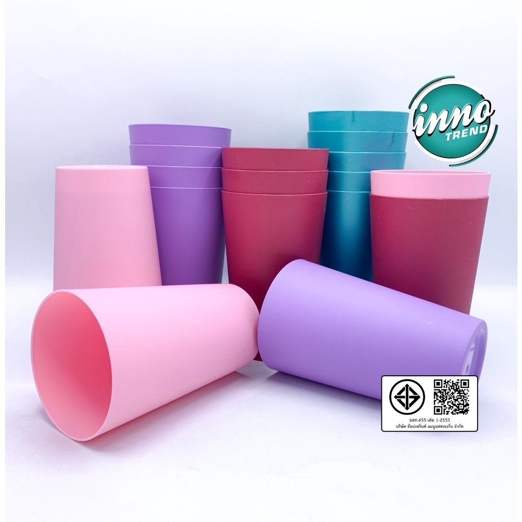 L3 แก้วน้ำดื่ม 14 oz (แพ็ค 5 ใบ) แก้วน้ำพลาสติกหลากสี