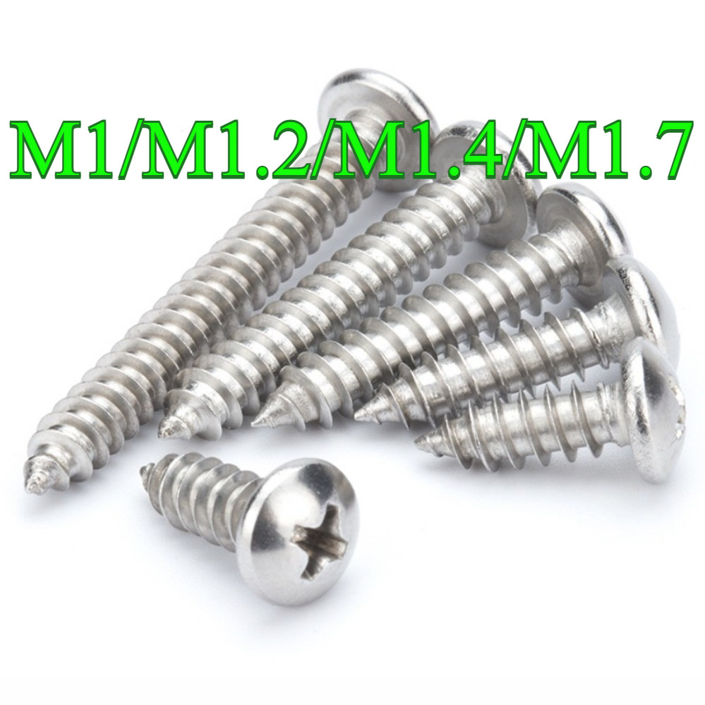 304 สแตนเลสสตีล Phillips หัวกลมแตะตัวเอง/สกรูเล็ก/สกรูไมโคร M1/M1.2/M1.4/M1.7 (PW-LS-TH)