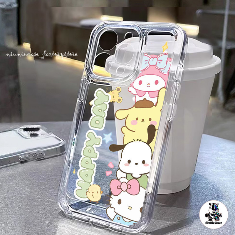 niuniu-รูปแบบการ์ตูน โปร่งใส For iPhone 11 12 13 14 15 Pro Max X XR XS Max 7 Plus เคส ซิลิโคนนุ่ม กันกระแทก เปลือกอวกาศ