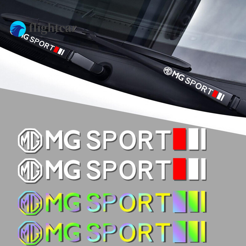 (FT) 2 ชิ้น/เซ็ต Creative PVC Auto Decor Decals โลโก้รถหน้าต่างสติกเกอร์ปัดน้ําฝนสําหรับ MG HS ZS GS