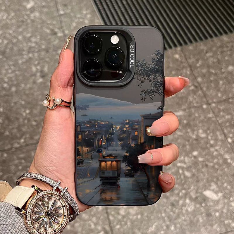 Niche Art Creative Town Landscapeเคสโทรศัพท์iPhoneใช้งานร่วมกับiPhone 15 14 Pro Max 15 Plus XS Maxกั