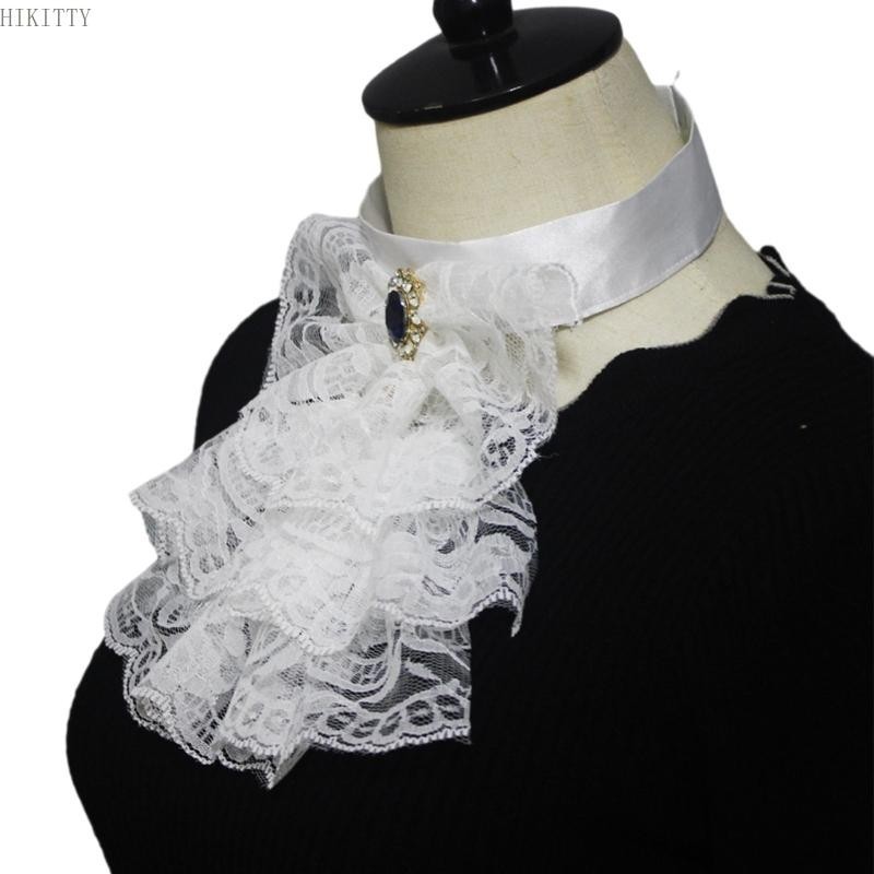 Victorian Neck Collar Cosplay Accessories Vampires Punk Ruffled Lace Collar