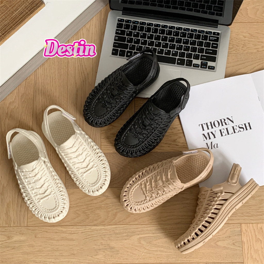 Destin พร้อมส่งจากไทย (TO-JT20) รองเท้าแตะรัดส้นผู้หญิง แฟชั่น สไตล์โรมัน เย็นสบาย ลำลอง ฤดูร้อน นำเข้าราคาถูก