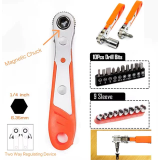 Hexagon Ratchet Spanner 1/4inch Mini Quick Release Socket เครื่องมือ มือจับในครัวเรือนซ่อมประแจไขควงสําหรับรถยนต์ LPA